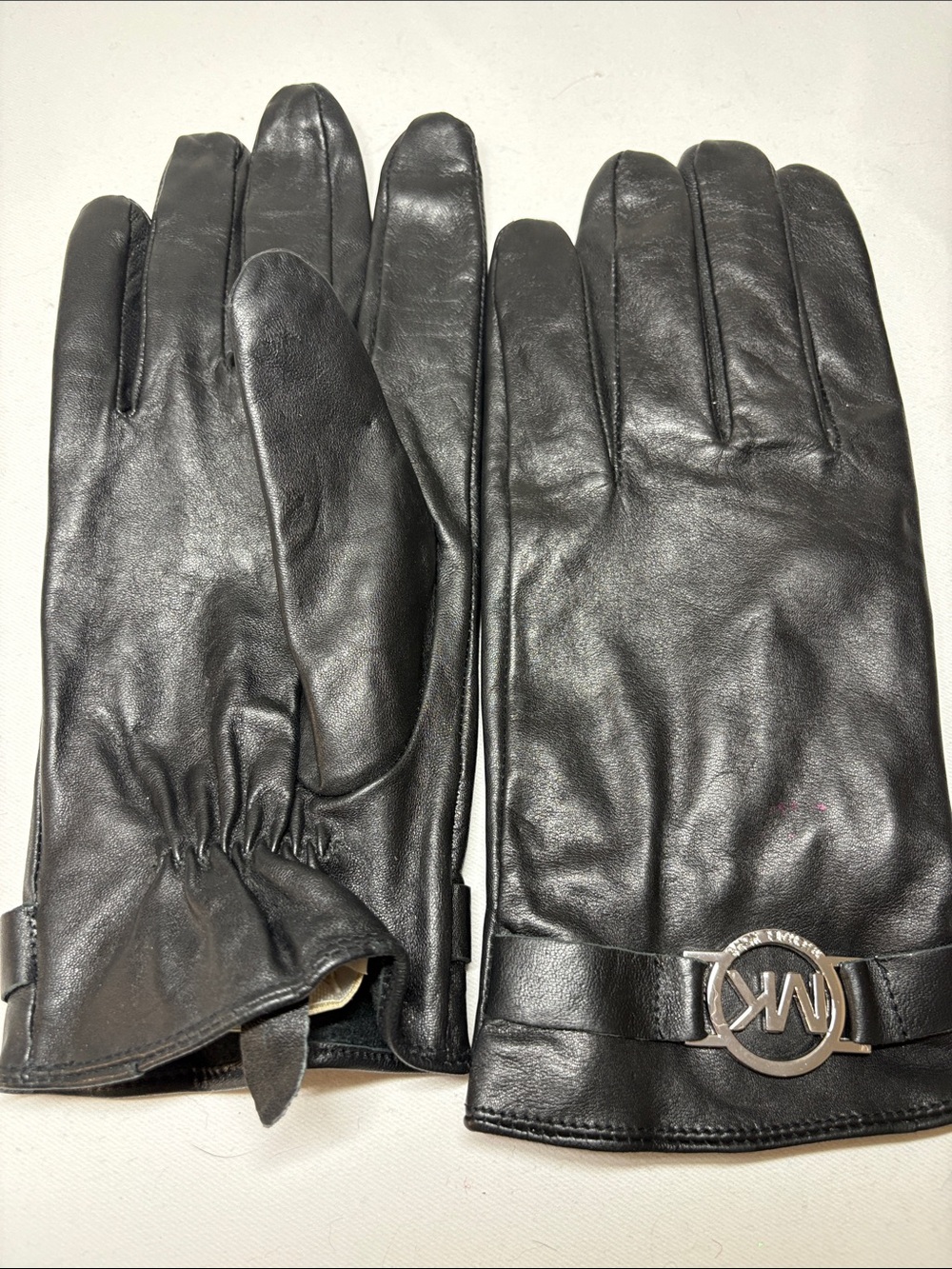 Michael Kors Black Leather Gloves